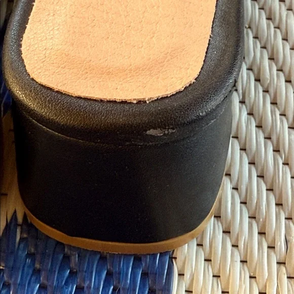 NWOT Size 8 Women Black Chunky Heel Mules Closed Toe Square Toe Slip On Shoes - Picture 12 of 14